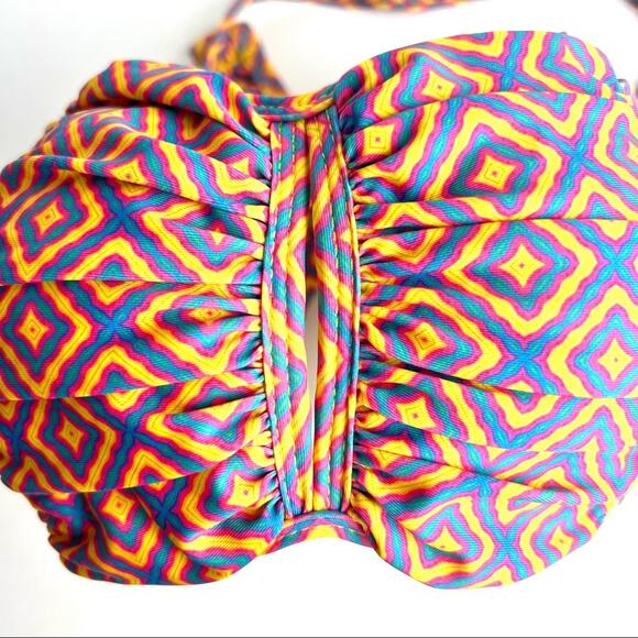 Koral Swimwear Multicolor Halter Bandeau 2-Piece Bikini Set M/L - Picture 3 of 11